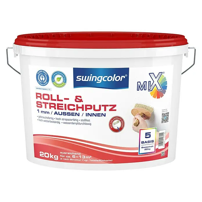swingcolor Mix Roll- & Streichputz - Basismischfarbe, 20 kg, Konservierungsmittelfrei - Vorderansicht