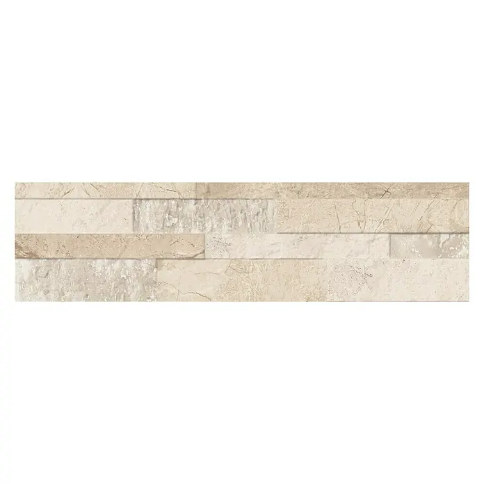 Revestimiento de pared Zion - 15,3 x 58,9 cm, Beige, Efecto piedra - Vista superior
