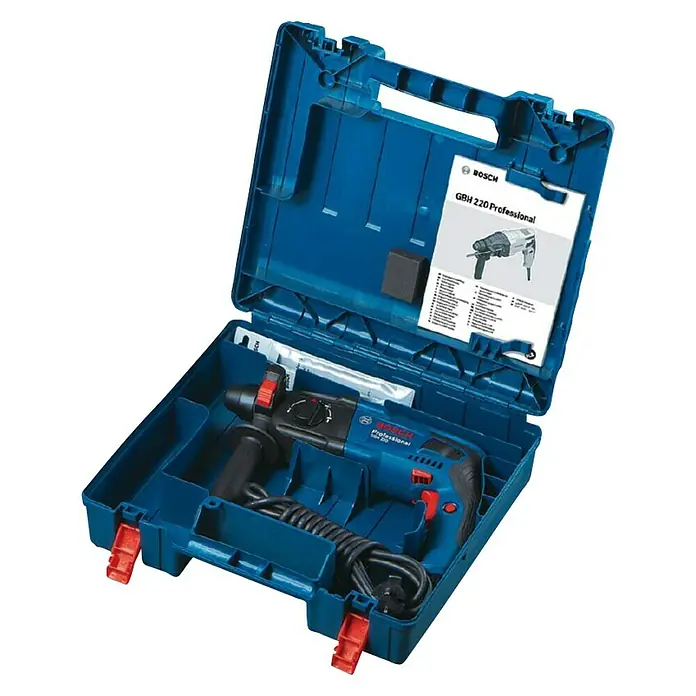 Bosch Professional Udarna bušilica GBH 220 - 720 W, Broj okretaja pri praznom hodu: 0 okr/min - 4.800 okr/min, Jačina pojedinog udarca: 1,7 J - Dijagonalni pogled