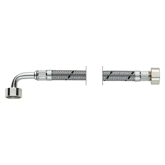 Flexo Priključno koljeno za vodokotlić - ⅜″, Duljina: 20 cm - Pogled sprijeda