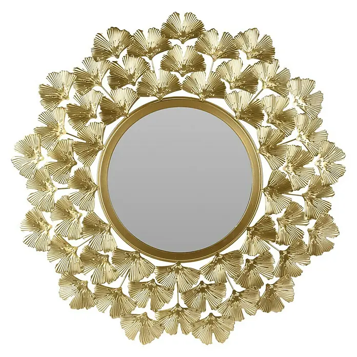 Espejo Goiko - Diámetro: 52 cm, Oro - Vista frontal