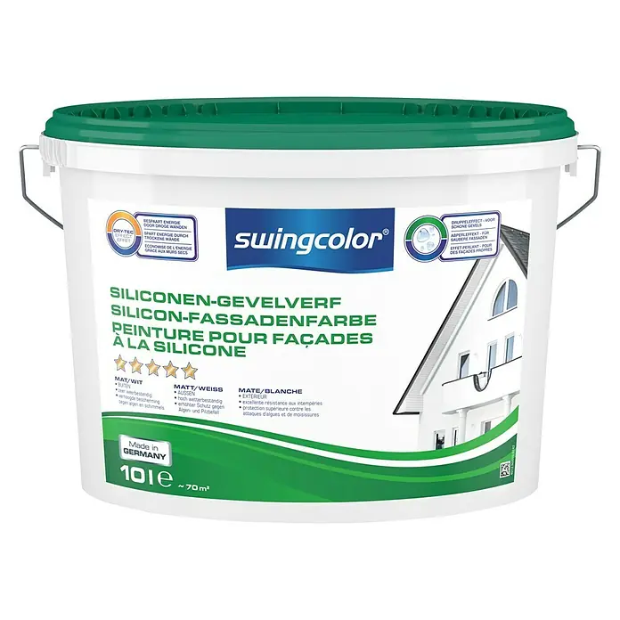 swingcolor Siliconen gevelverf - Wit, 10 l, Mat - Vooraanzicht