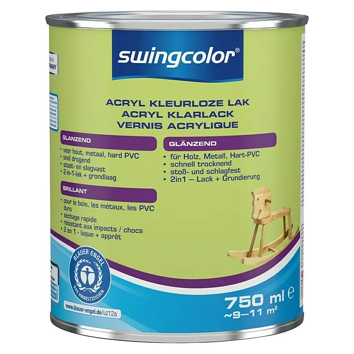 swingcolor Acryllak Kleurloos - Kleurloos, 750 ml, Glanzend - Vooraanzicht