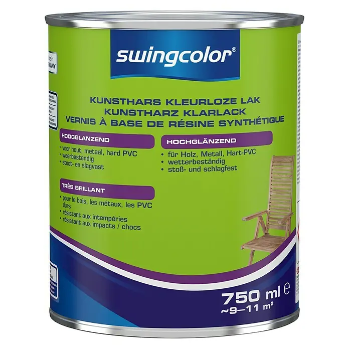swingcolor Kunstharslak - Kleurloos, 750 ml, Hoogglans - Vooraanzicht