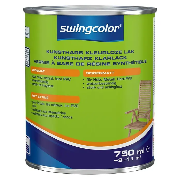swingcolor Kunstharslak - Kleurloos, 750 ml, Zijdemat - Vooraanzicht