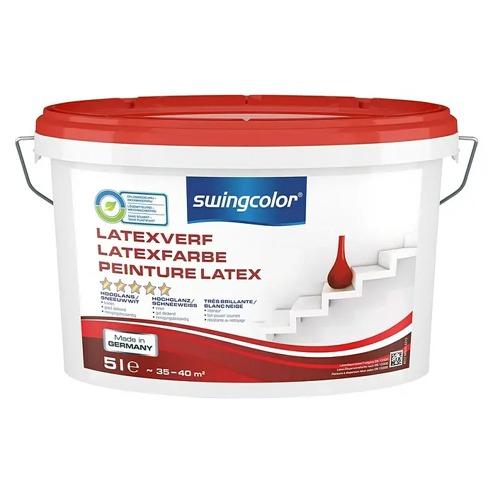 swingcolor Latexverf Sneeuwwit - Sneeuwwit, 5 l, Hoogglans - Vooraanzicht
