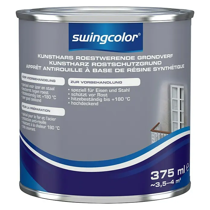 swingcolor Grondverf Kunsthars Roestwerend Grijs - Grijs, 375 ml, Mat - Vooraanzicht