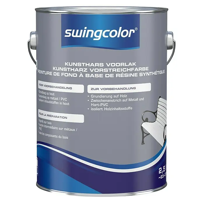 swingcolor Voorstrijkverf Kunsthars - Wit, 2,5 l, Mat - Vooraanzicht
