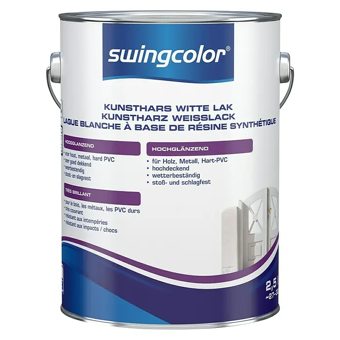 swingcolor Kunstharslak, wit - Wit, 2,5 l, Hoogglans - Vooraanzicht