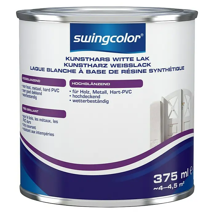 swingcolor Kunstharslak, wit - Wit, 375 ml, Hoogglans - Vooraanzicht