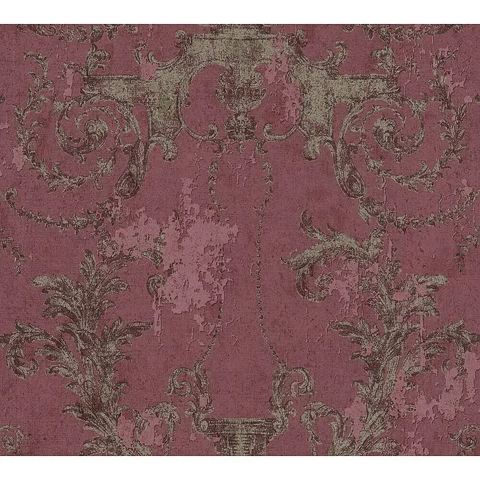AS Creation History of Arts Vliestapete Barockornament - Rot, Ornament, 10,05 x 0,53 m - Detailaufnahme