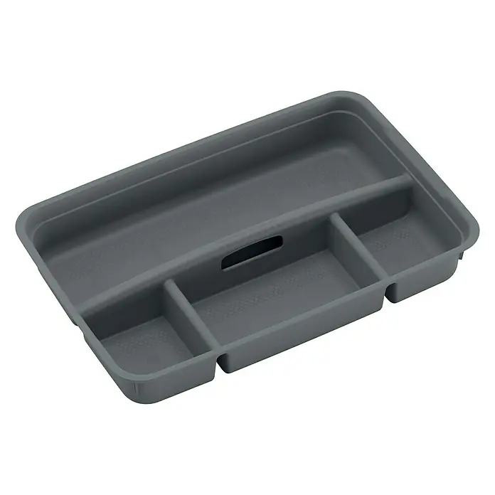 KIS Kunststoff-Einsatz K Latch Tray M - XXL - L x B x H: 36 x 54,5 x 8,5 cm, Kunststoff, Grau - Diagonale Ansicht