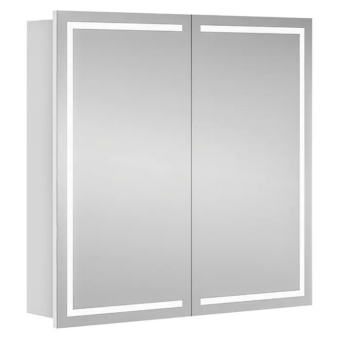 Riva LED-Spiegelschrank Lucy - B x H: 72 x 69,6 cm, Mit Beleuchtung, Spanplatte, Weiß - Vorderansicht