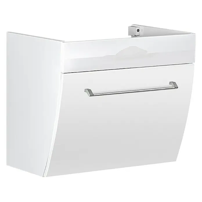 Camargue Orion Waschtischunterschrank - 59,7 x 45,5 x 52,5 cm, Weiß, Glänzend - Diagonale Ansicht