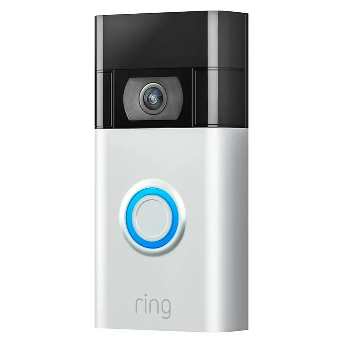 Ring Türklingel mit Kamera Gen.2 Video Doorbell 1 - Nickel matt, 1.080 Pixel (Full HD), 2,8 x 6,2 x 12,65 cm - Vorderansicht