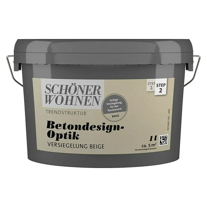 SCHÖNER WOHNEN-Farbe Betondesign-Optik Versiegelung - Beige, 1 l, Passend für: SCHÖNER WOHNEN-Farbe Betondesign-Optik Flächenspachtel - Vorderansicht