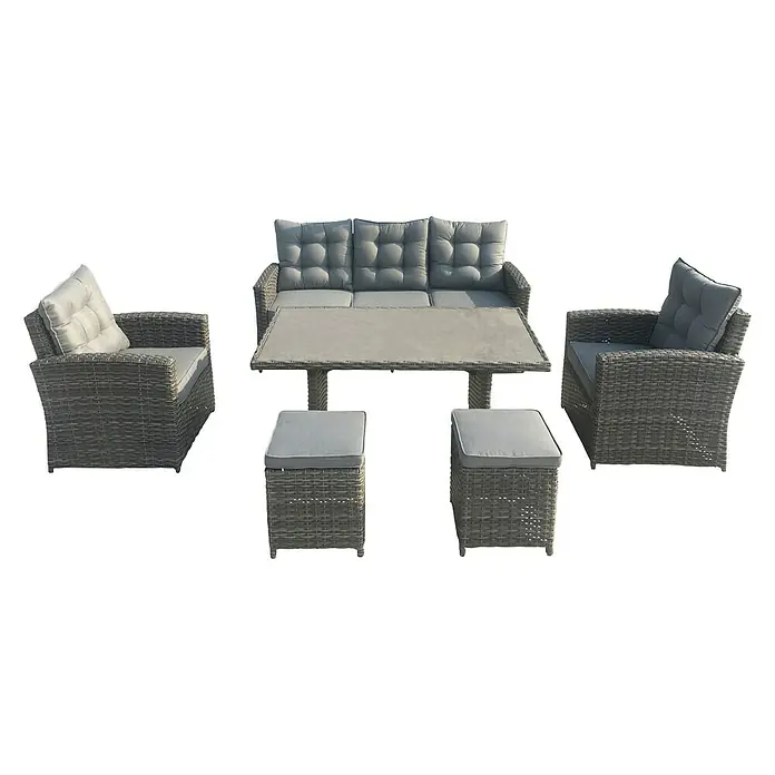 Conjunto de muebles Gabriela - 6 piezas, Marrón - Vista frontal
