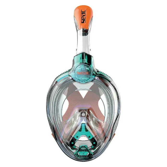 Seac Sub Máscara de Snorkel Magica - Apto para: Niños, Silicona, Azul/Naranja - Vista frontal