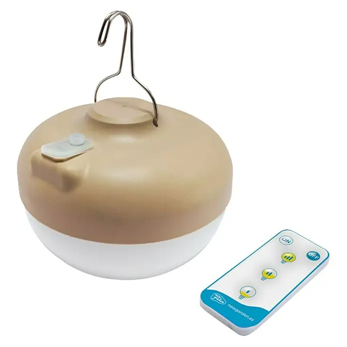 New Garden Bombilla LED con batería Cherry - 9 W, Blanco cálido, Redonda, Beige - Vista angular