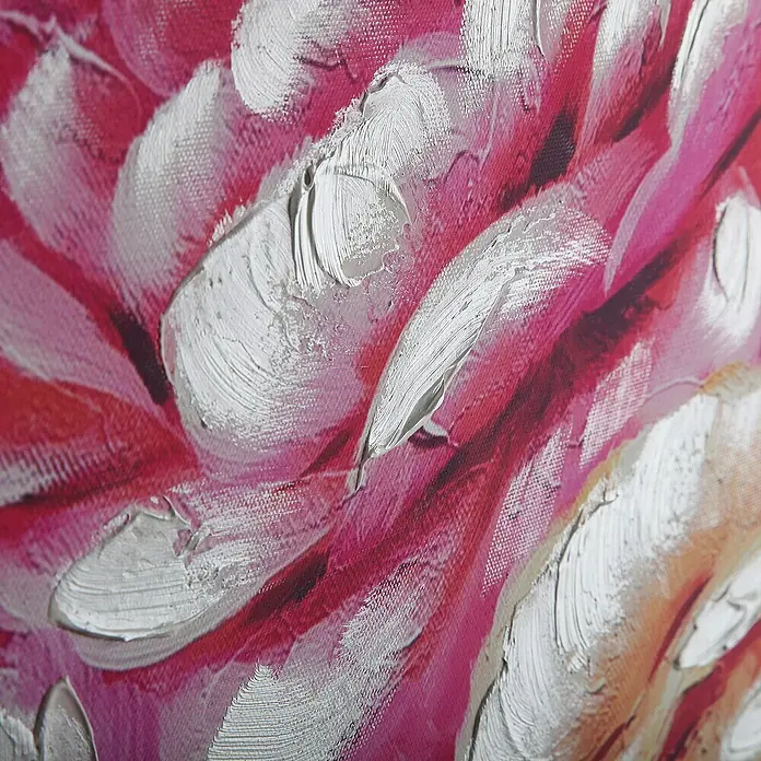 Cuadro pintado a mano Dipinto mujer con flores - Retrato de mujer, An x Al: 2,8 x 120 cm - Primer plano