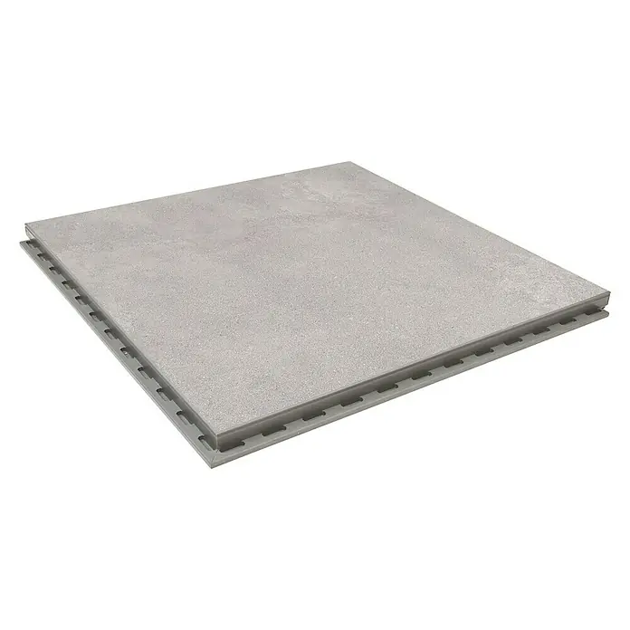 Feinsteinzeugfliese Click and Go Square Concrete - 60 x 60 cm, Grau, Matt - Diagonale Ansicht