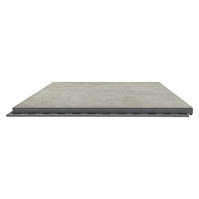 Feinsteinzeugfliese Click and Go Portland Grey - 60 x 60 cm, Grau, Matt - Diagonale Ansicht