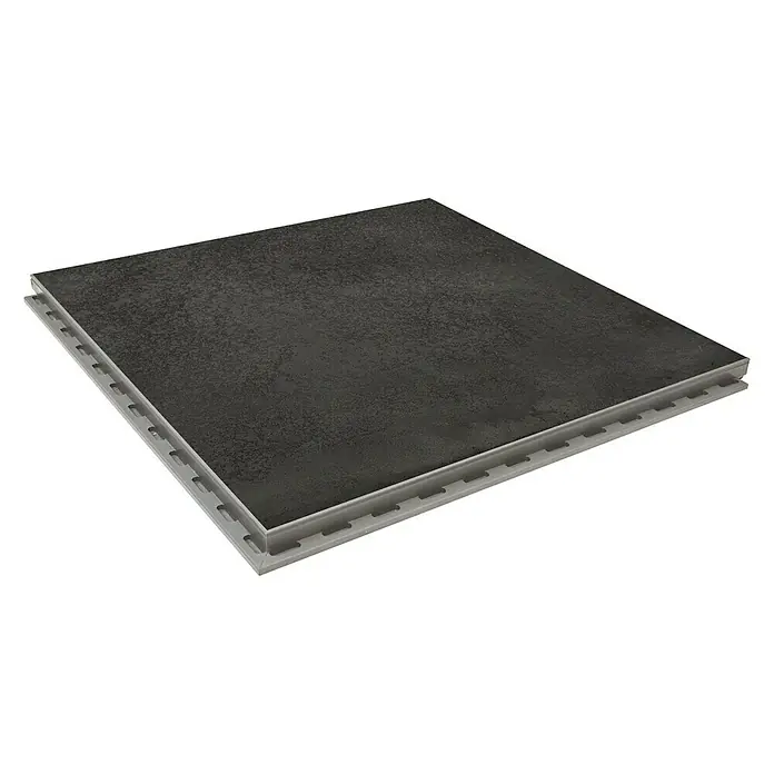 Feinsteinzeugfliese Click and Go Trend Black - 60 x 60 cm, Schwarz, Matt - Diagonale Ansicht