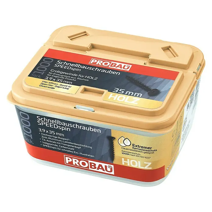 Probau Vijak gips kartonske ploče - Promjer: 3,9 mm, Duljina: 35 mm, 1.000 Kom., Grubi navoj - Dijagonalni pogled