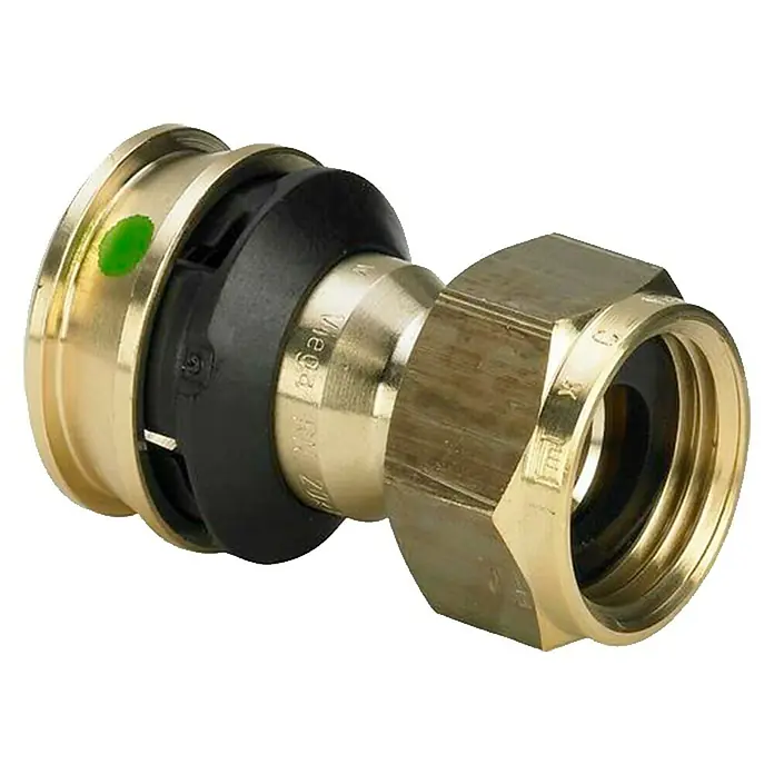 Viega Raxofix Press-Anschlussverschraubung - Durchmesser: 25 mm, Innengewinde: 1¼″ - Diagonale Ansicht