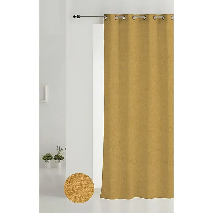 Cortina con ollaos Kiron - An x Al: 200 x 260 cm, 100%  poliéster, Ocre - Foto ambiente