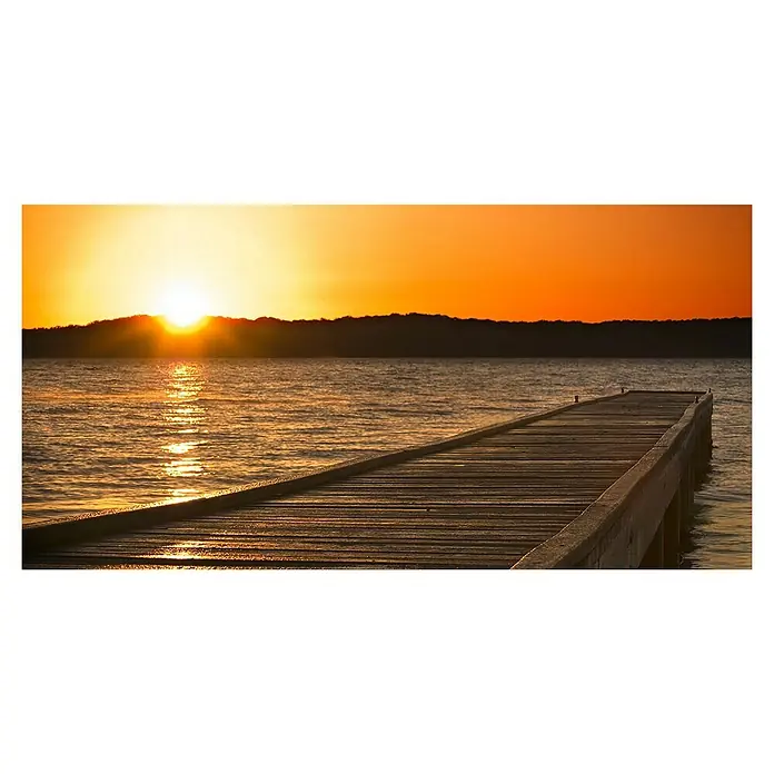 Póster  Muelle atardecer - Paisaje de atardecer, An x Al: 120 x 60 cm - Vista superior