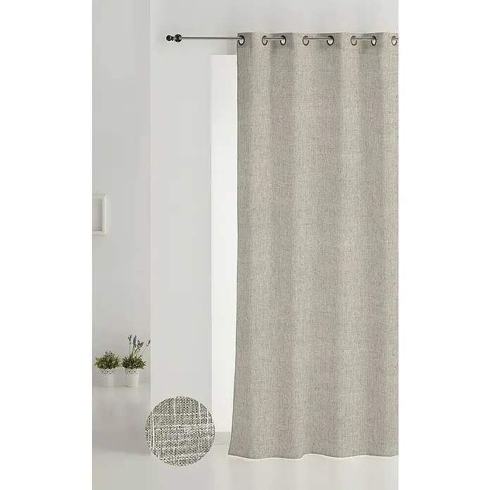 Visillo para ventana Kyos - 200 x 270 cm, 100% poliéster, Marrón - Foto ambiente