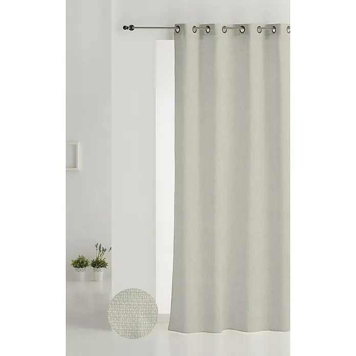 Cortina con ollaos Kiron - An x Al: 200 x 260 cm, 100%  poliéster, Crudo - Foto ambiente