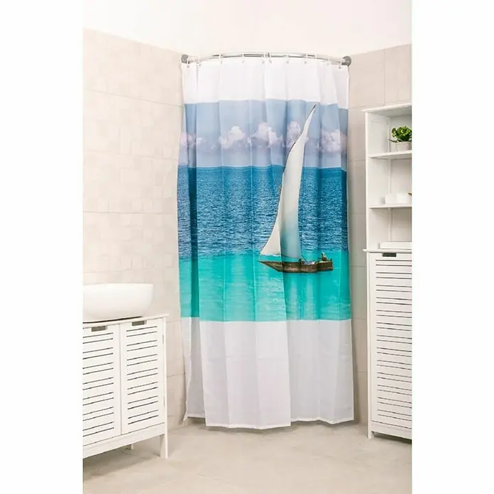 Zavjesa za tuš Coconut Island - Š x V: 180 x 200 cm, Višebojno - Živopisni prikaz