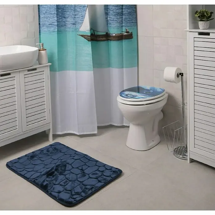 Kupaonski tepih Tendance - 50 x 80 cm, Tamnoplave boje - Živopisni prikaz