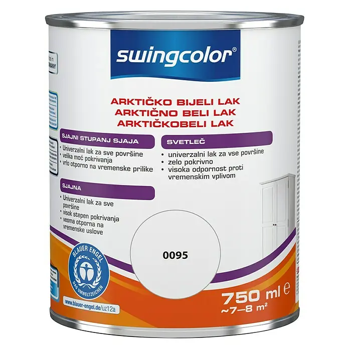 swingcolor Bijeli lak - Arktički bijele boje, 750 ml - Pogled sprijeda