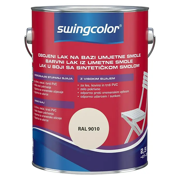 swingcolor Lak u boji - Bijele boje, 2,5 l, Visokog sjaja - Pogled sprijeda
