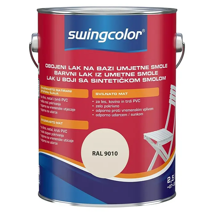 swingcolor Lak u boji - Bijele boje, 2,5 l, Sjaj - Pogled sprijeda