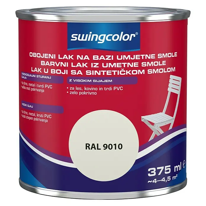 swingcolor Lak u boji - Bijele boje, 375 ml, Visokog sjaja - Pogled sprijeda
