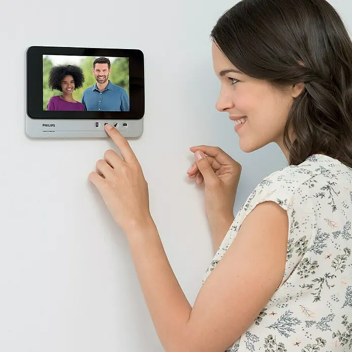 Philips WelcomeEye Farb-Video-Türsprechanlage Comfort - 2-Familienhaus, Bildschirmgröße: 7″ - Anwendungsbeispiel