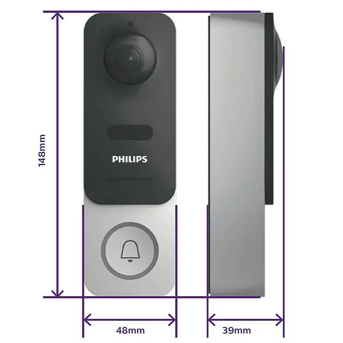 Philips WelcomeEye Farb-Video-Türsprechanlage Link - 1.920 x 1.080 Pixel (Full HD), Silber - Skizze