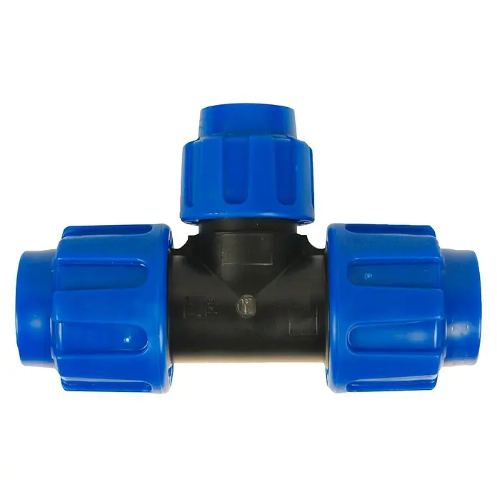 HDPE-T-Verbindungsstück PP - Durchmesser: 25 x 20 x 25 mm, Polyethylen - Rechte Seitenansicht
