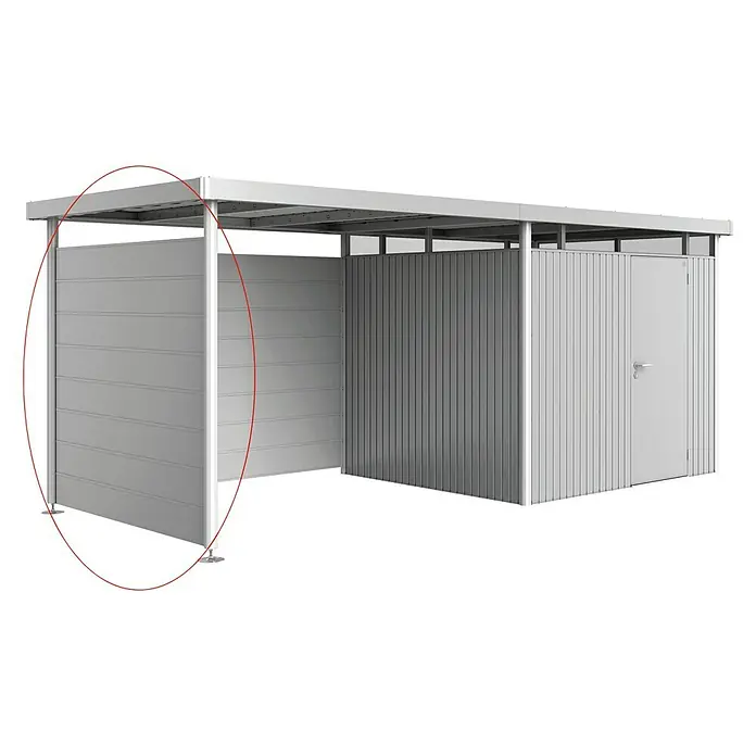 Biohort HighLine Seitenwand H3 - Silber Metallic - Diagonale Ansicht
