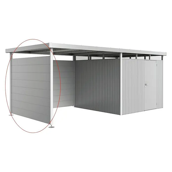 Biohort HighLine Seitenwand H4 - Silber Metallic - Diagonale Ansicht
