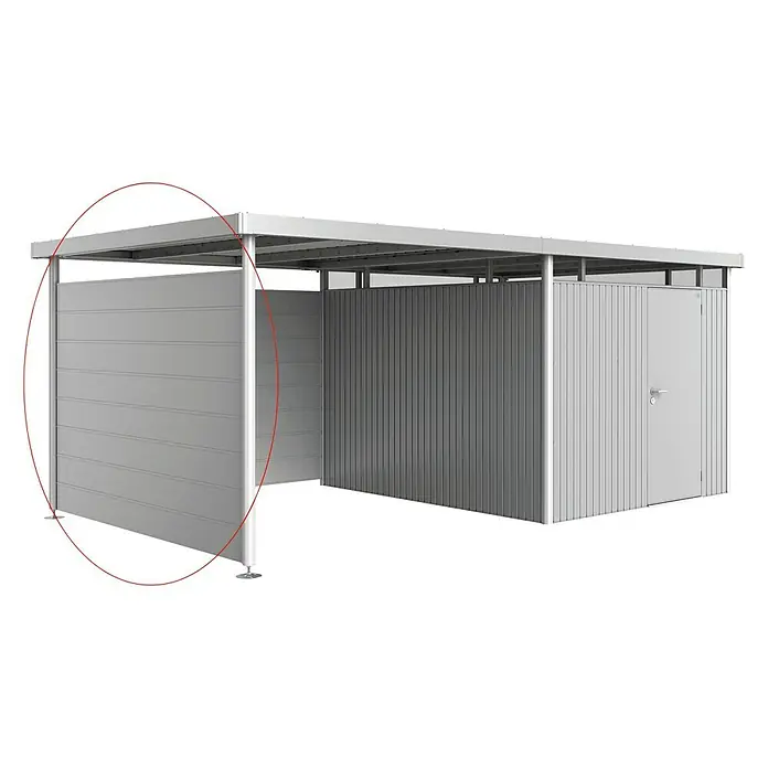 Biohort HighLine Seitenwand H5 - Silber Metallic - Diagonale Ansicht