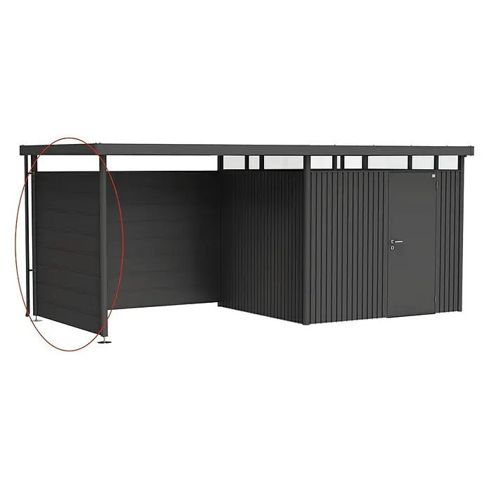 Biohort HighLine Seitenwand H3 - Dunkelgrau Metallic - Diagonale Ansicht