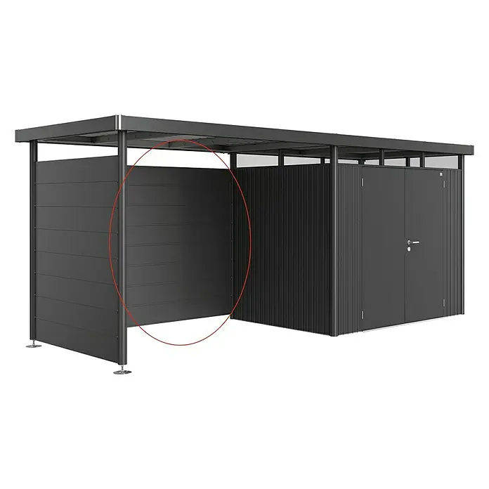 Biohort HighLine Rückwand H2 - H5 - Dunkelgrau Metallic - Diagonale Ansicht