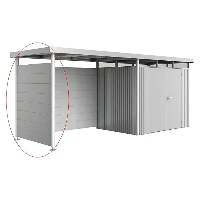Biohort HighLine Seitenwand H2 - Silber Metallic - Diagonale Ansicht