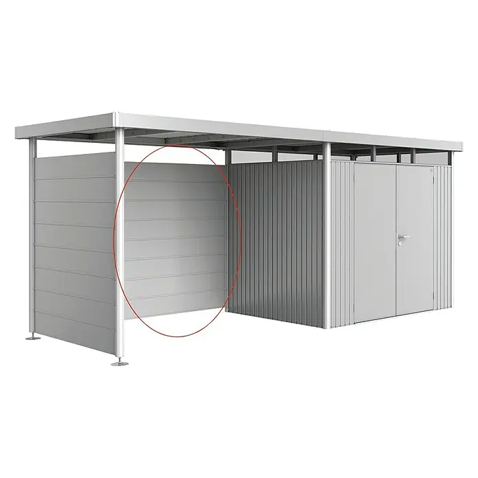 Biohort HighLine Rückwand H2 - H5 - Silber Metallic - Diagonale Ansicht