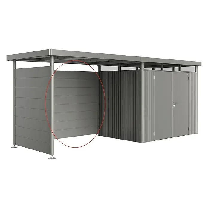 Biohort HighLine Rückwand H2 - H5 - Quarzgrau Metallic - Diagonale Ansicht
